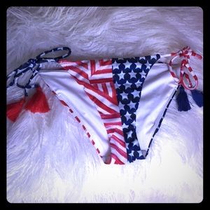 Victoria’s Secret ruched flag tassel bikini bottom